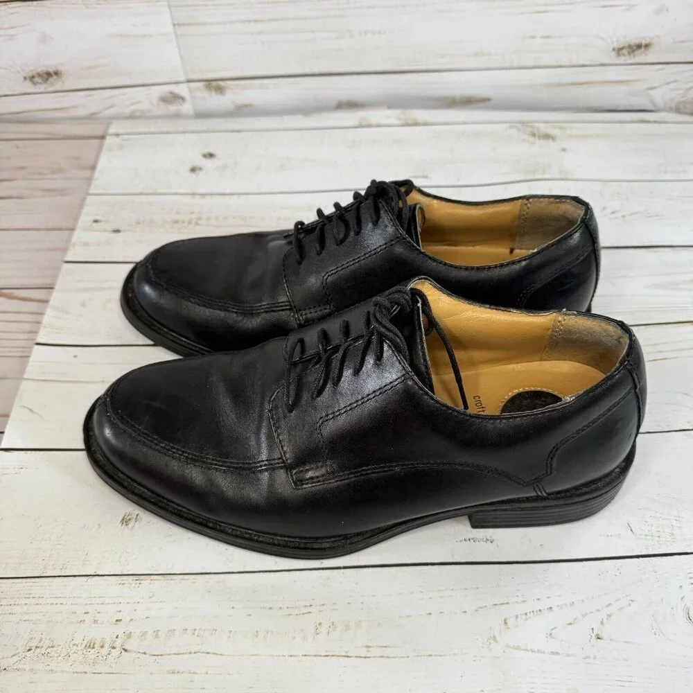 Croft & Barrow Carlton Black Leather Wide Lace Up‎ Mens Dress Shoes Size 9 Wide